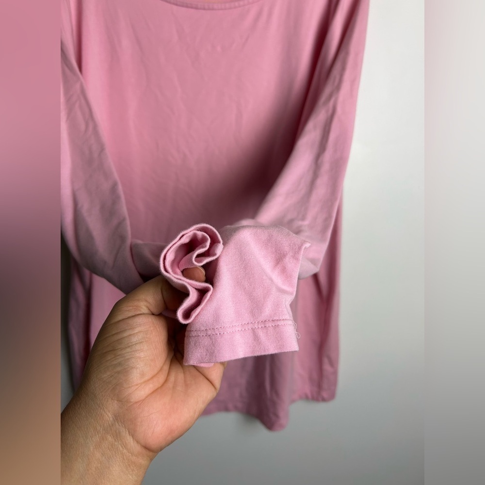 Belle Kim Gravel Top Blouse 2X Egyptian Pima Cotton Pink Lightweight Comfortable - Picture 6 of 11
